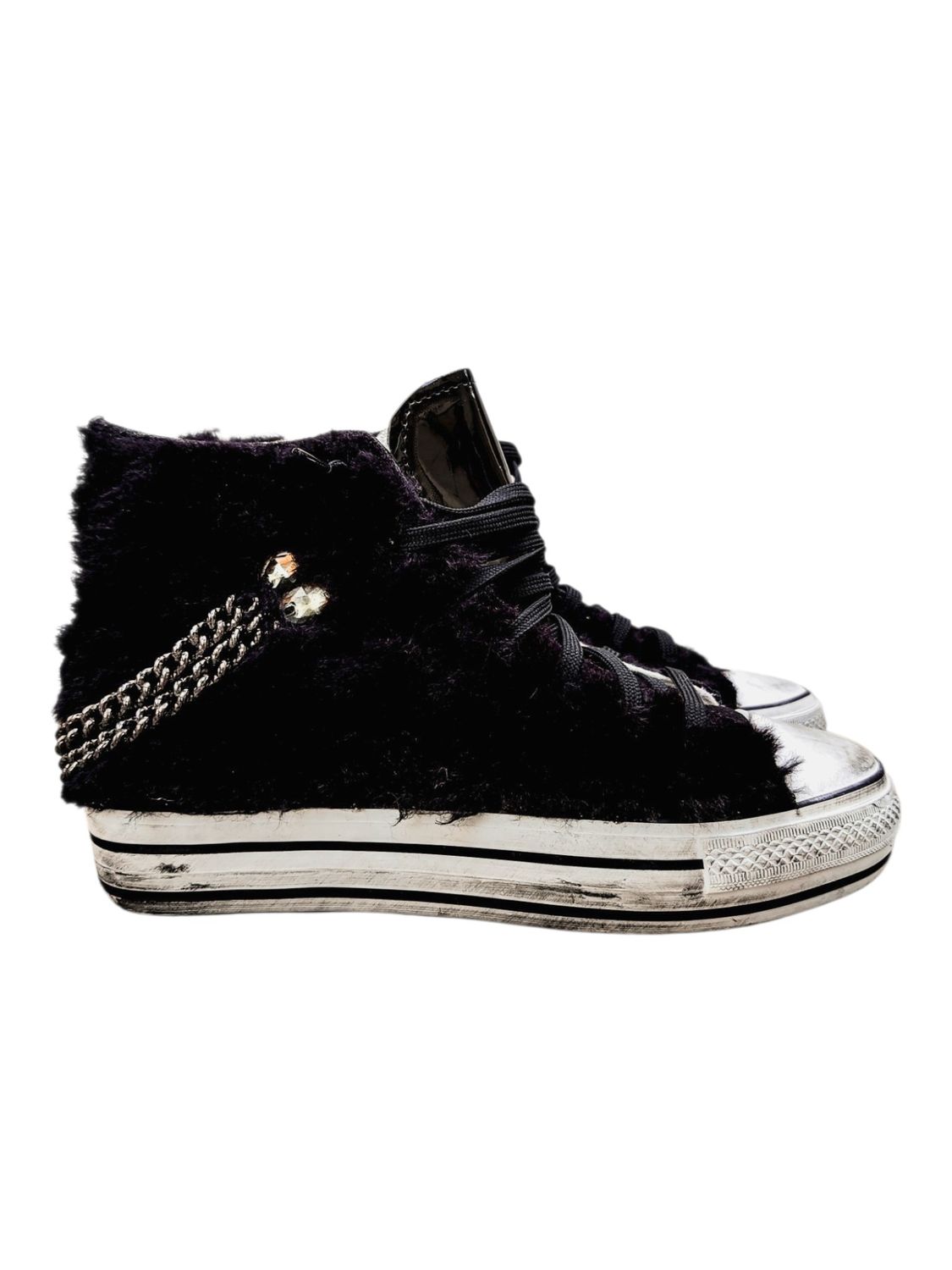 Baskets montantes noires à chaînes – 39