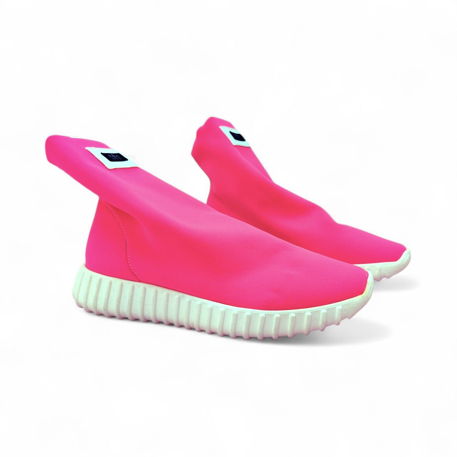 Baskets chaussette rose fluo néoprène - 38