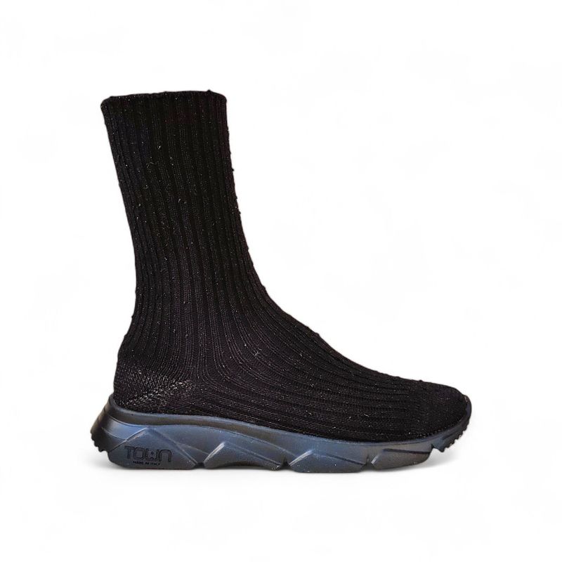 Baskets chaussette noires maille – 38