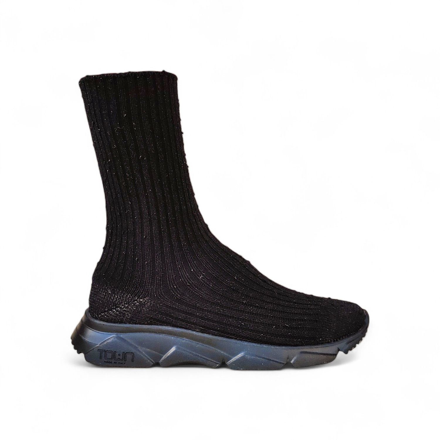 Baskets chaussette noires maille – 38