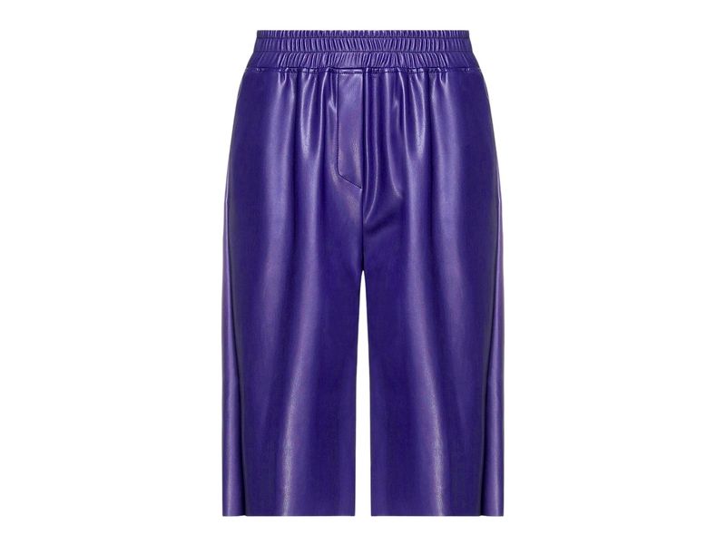 Bermuda violet en cuir vegan pour femme de la marque italienne Angela Mele Milano
