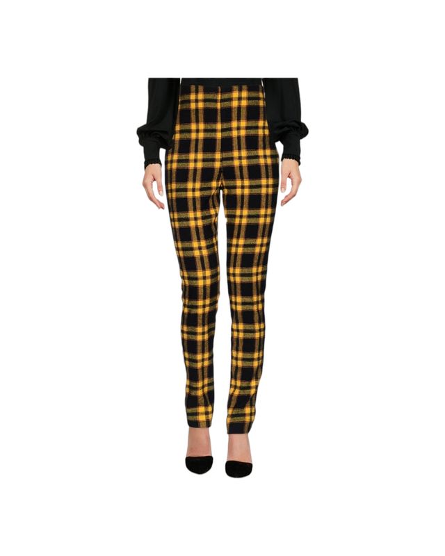 Pantalon laine carreaux - tartan jaune et noir - 27