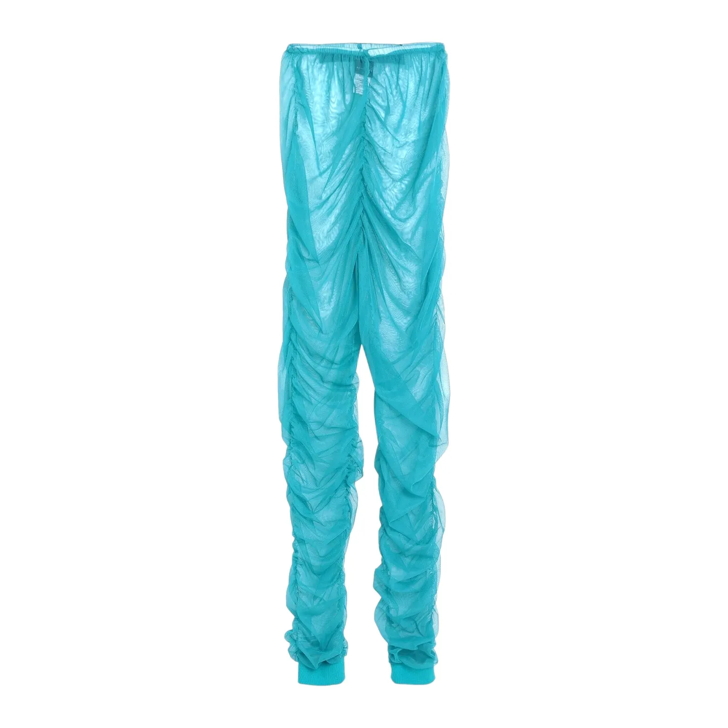 pantalon legging mesh/tulle transparent turquoise femme 