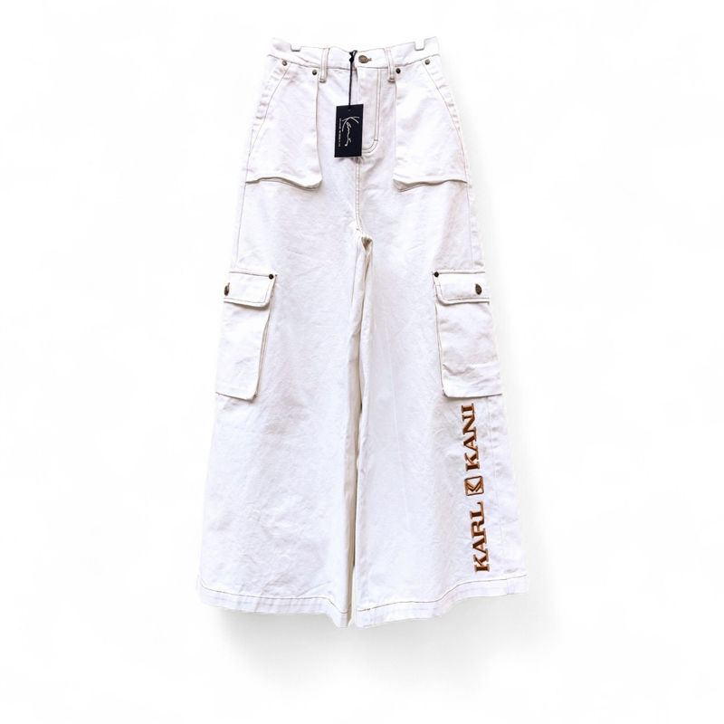 Pantacourt femme cargo blanc Karl Kani -  S/36