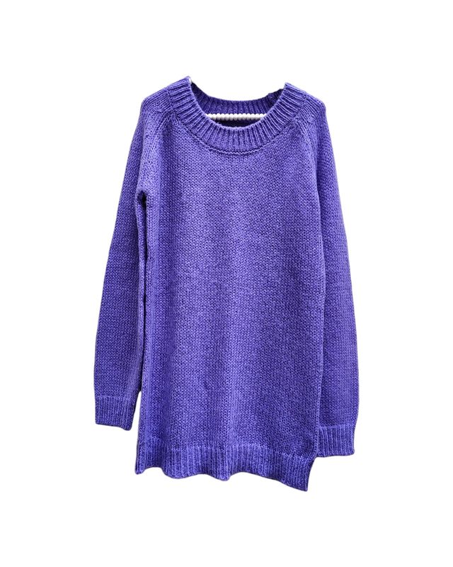 Robe pull courte oversize en laine - violet - XS