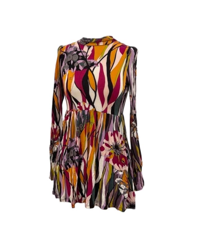 tunique femme Missoni vintage multicolore à manches longues et col montant