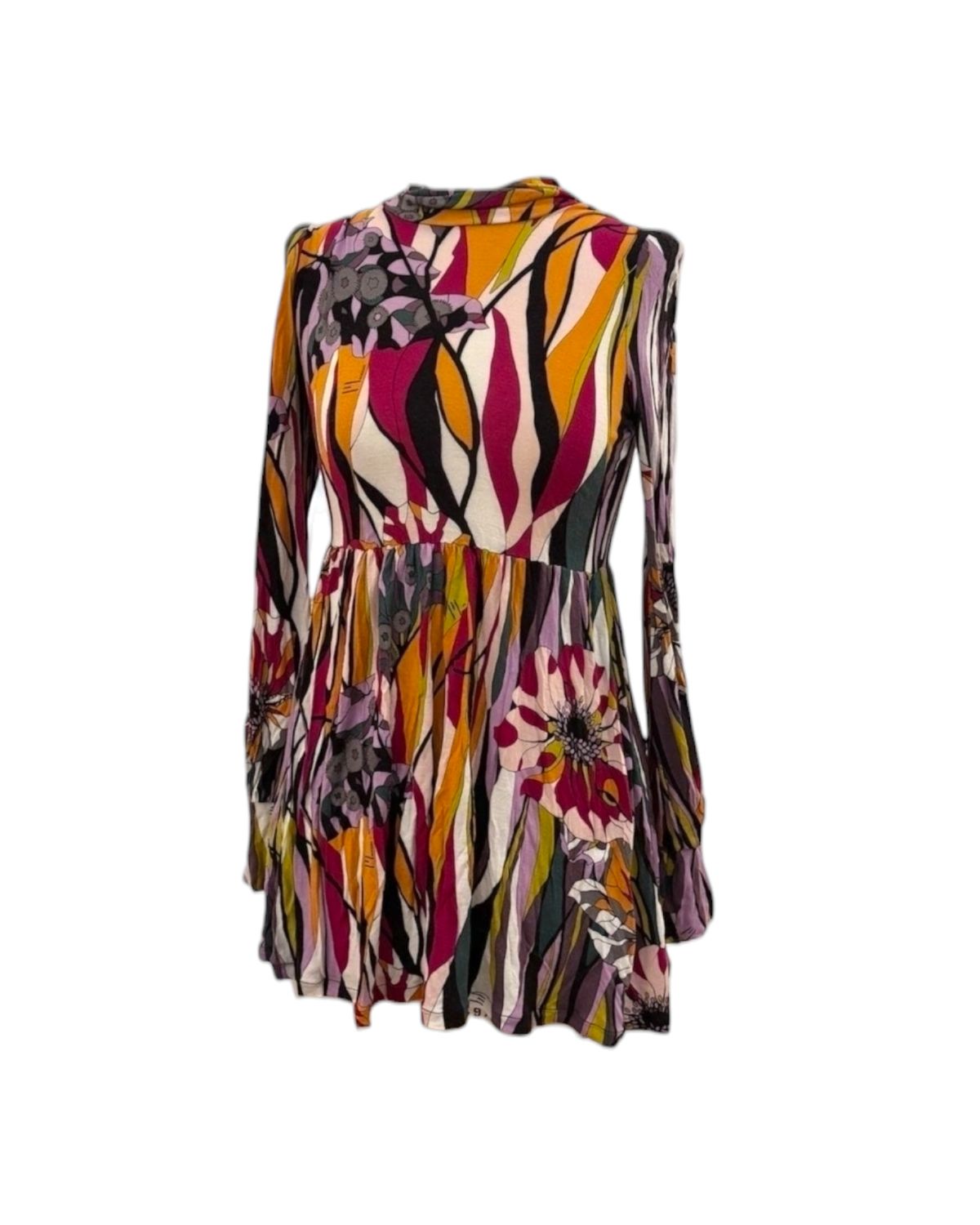 tunique femme Missoni vintage multicolore à manches longues et col montant