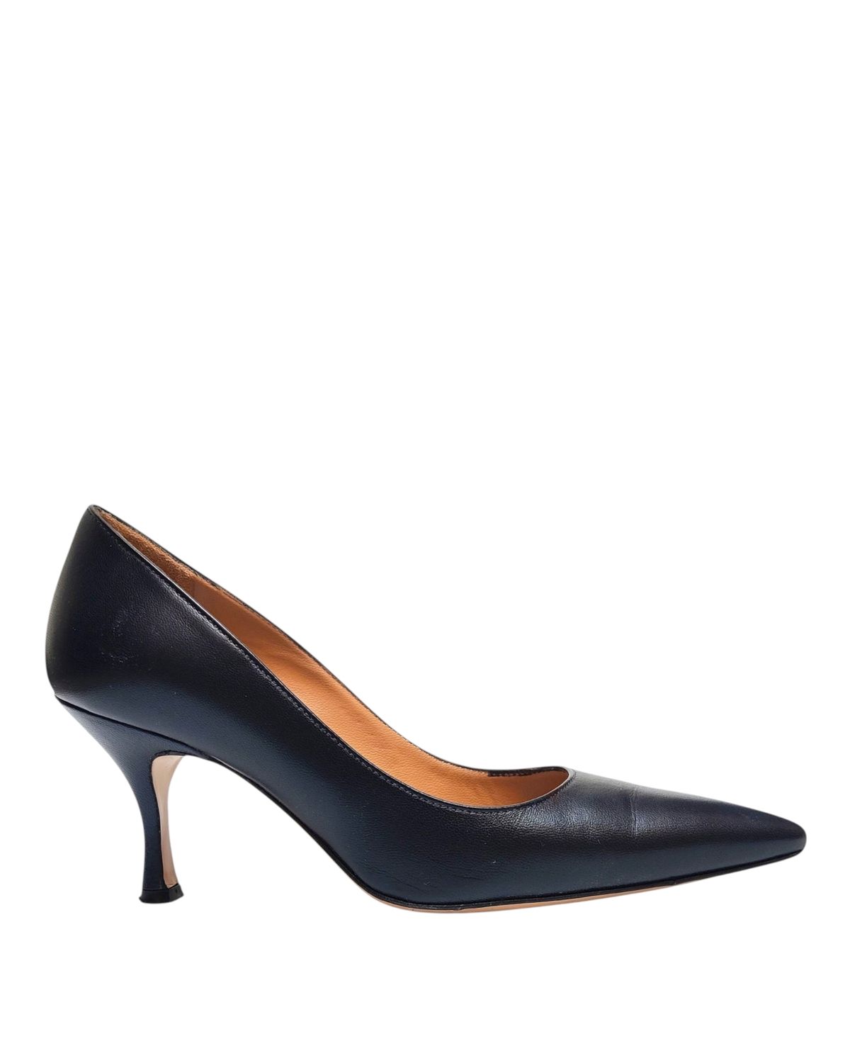 escarpins femme noirs en cuir véritable à talon moyen