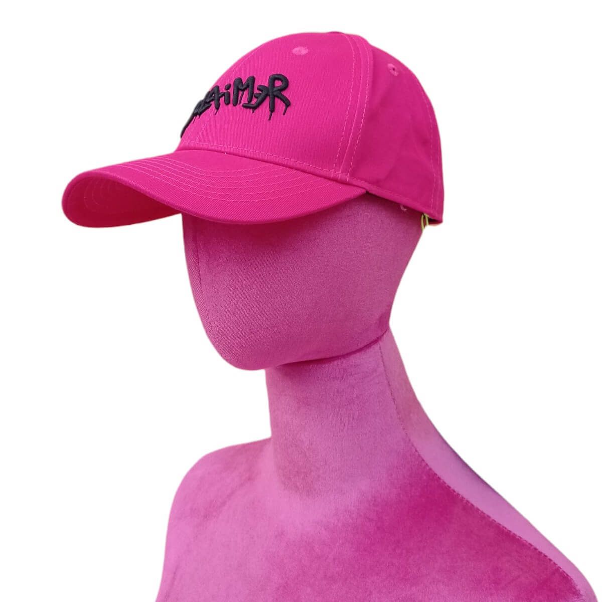 casquette femme rose vif logo broderie noir 