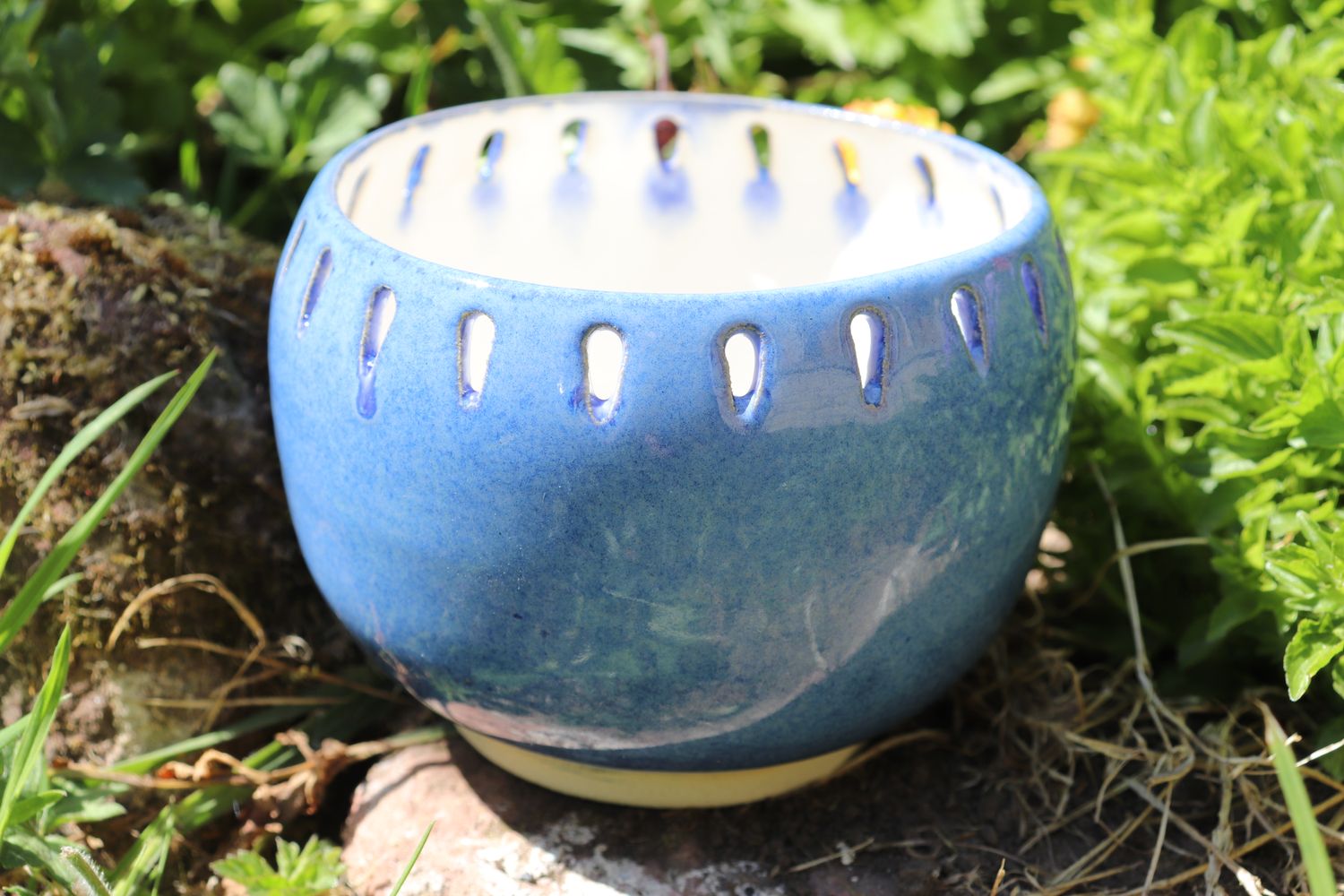 Pierced Blue Bowl