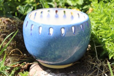 Pierced Blue Bowl