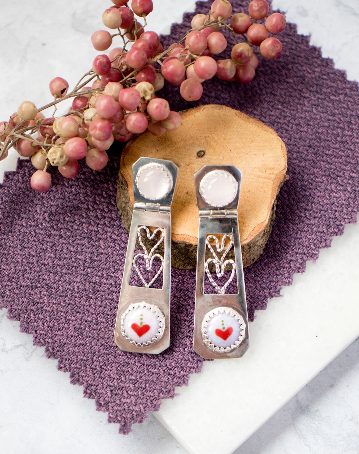 Sweetheart Hinged Earrings