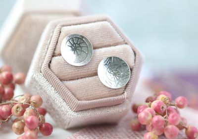 Silver seashell studs