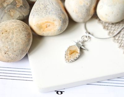 Celestial Sterling Silver Pendant with Golden Rutilated Quartz