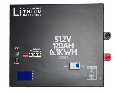 LBSA 6.1kWh 48v 120Ah LiFePO4 Lithium Iron Phosphate Wall Mount Smart Battery