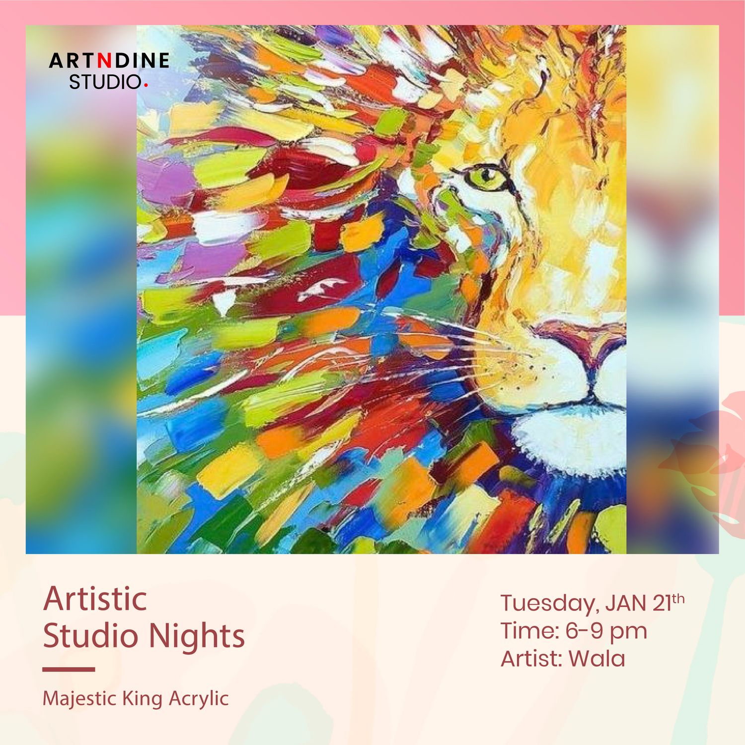 MAJESTIC KING PAINTING, ARTISTIC NIGHTS - TUES JAN 21ST, 6-9PM