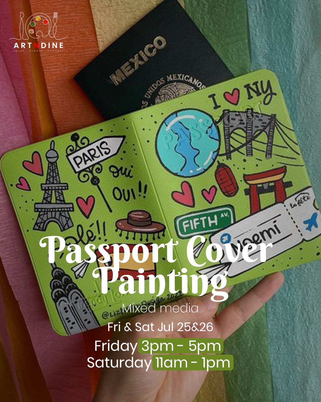 Saturday Kids Club - July 26th in AlAndalus Complex - From 11:00AM - 1:00PM - Passport Cover Painting