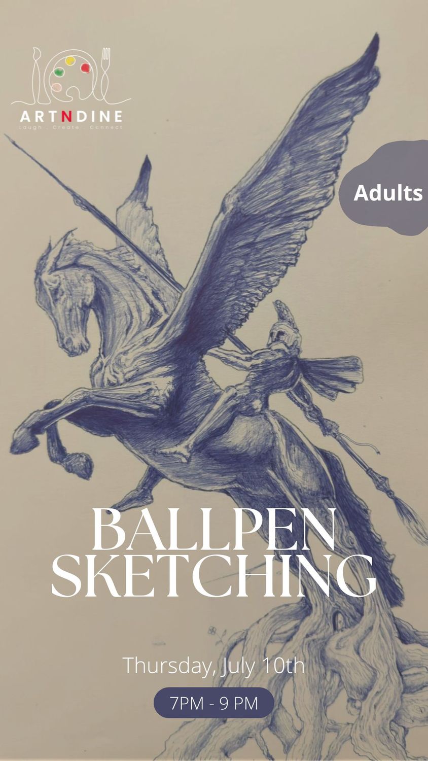 BALLPEN SKETCHING - ARTISTIC NIGHTS - THURS, JULY 10TH, 7-9PM