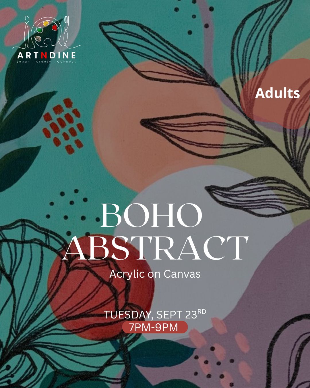 BOHO ABSTRACT- ARTISTIC NIGHTS- TUES, SEP 23RD, 7-9PM