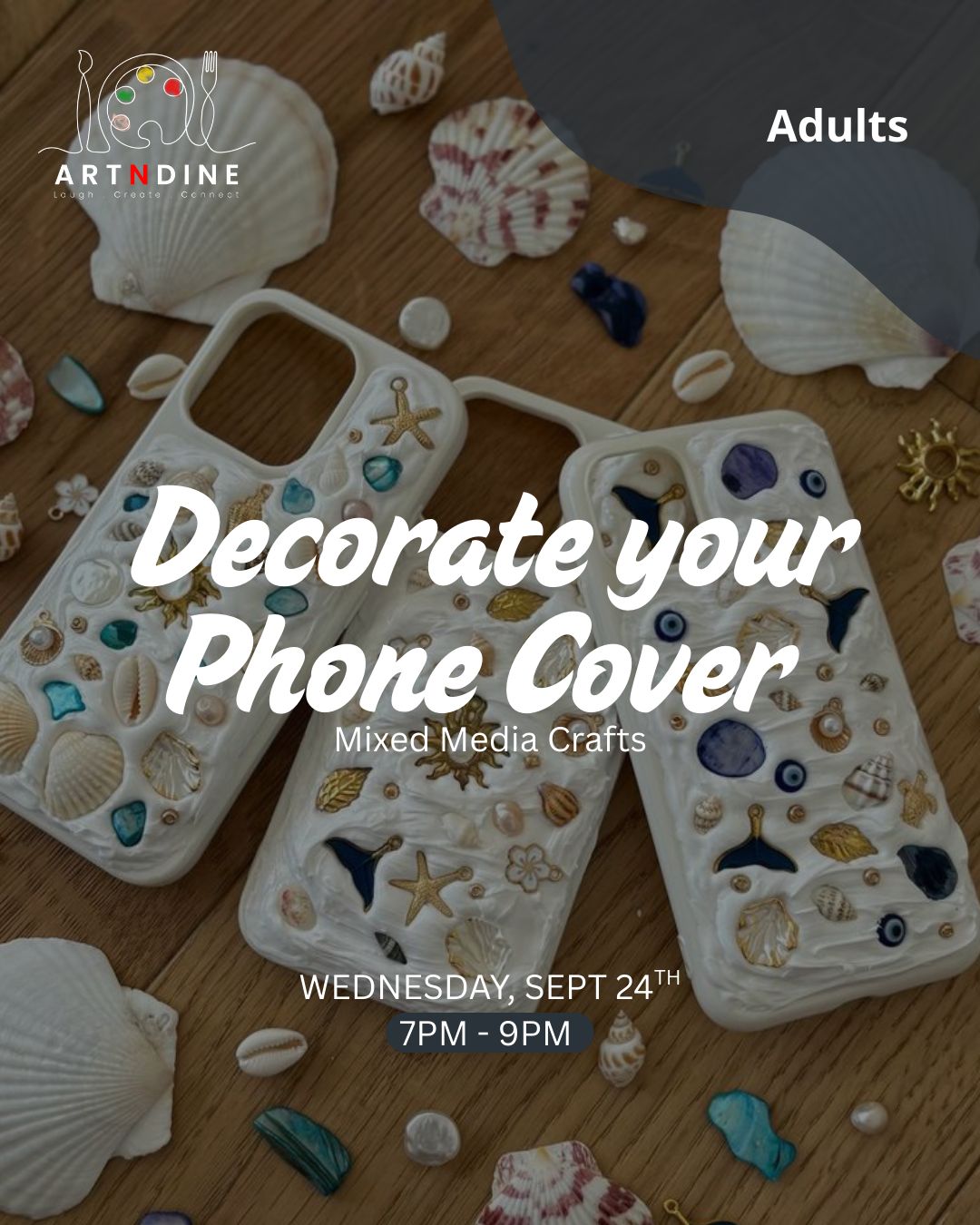 DECORATE YOUR PHONE COVER- MIXED MEDIA CRAFTS- WED, SEP 24TH, 7-9PM