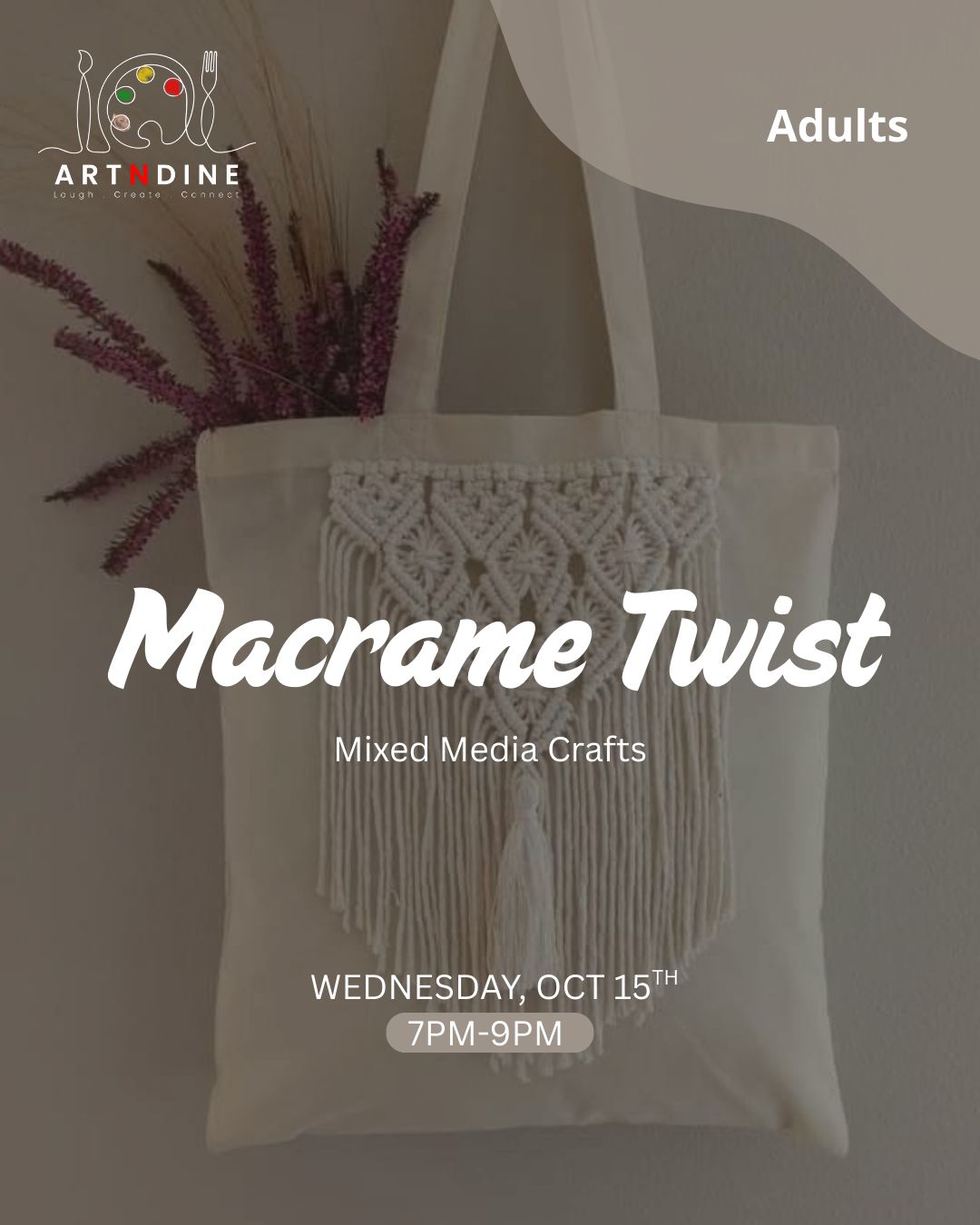 MACRAME TWIST- MIXED MEDIA CRAFTS - WED. OCT 15TH, 7-9PM