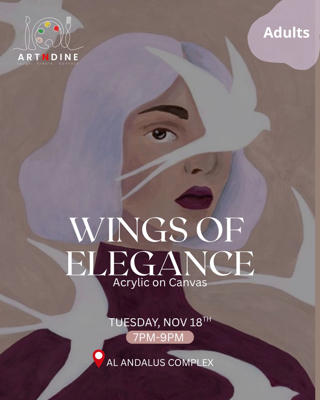 WINGS OF ELEGANCE- ARTISTIC NIGHTS - TUES, NOV 18TH, 7-9PM