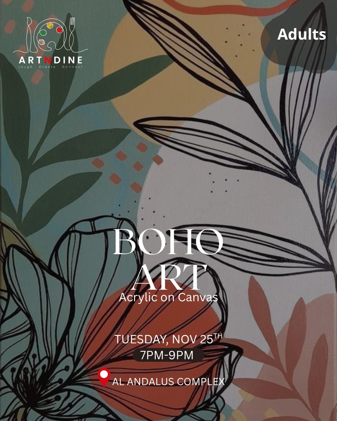 BOHO ART - ARTISTIC NIGHTS - TUES, NOV 25TH, 7-9PM