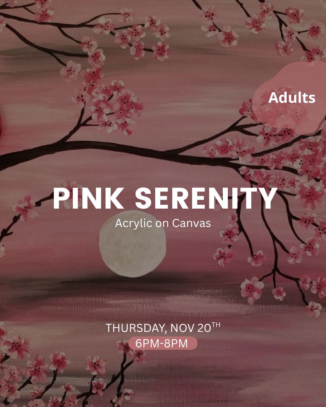 PINK SERENITY - ARTISTIC NIGHT - THURS. NOV 20TH, 6-8PM - IN AL SHAHEED PARK