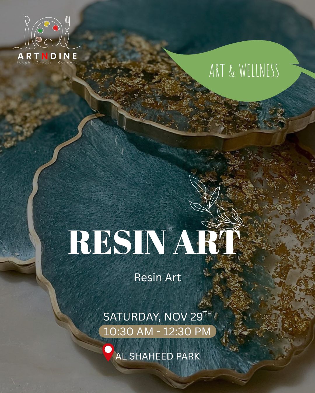 RESIN ART - ART &amp; WELLNESS - SAT. NOV 29TH, 10:30AM-12:30PM - IN AL SHAHEED PARK