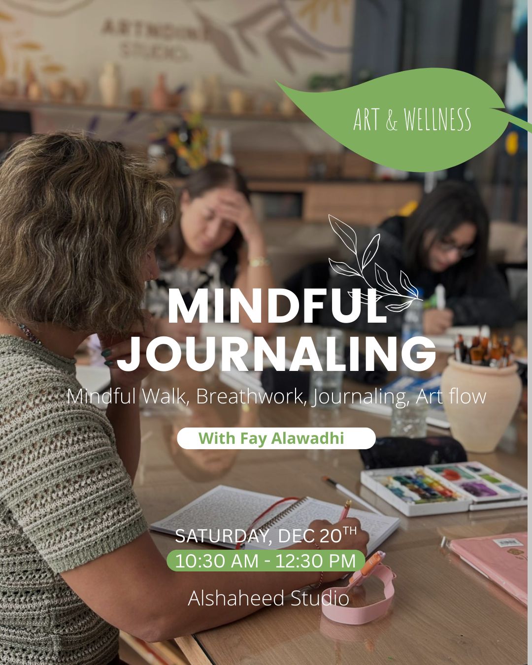 MINDFUL JOURNALING - ART &amp; WELLNESS - SAT. DEC 20TH, 10:30AM-12:30PM