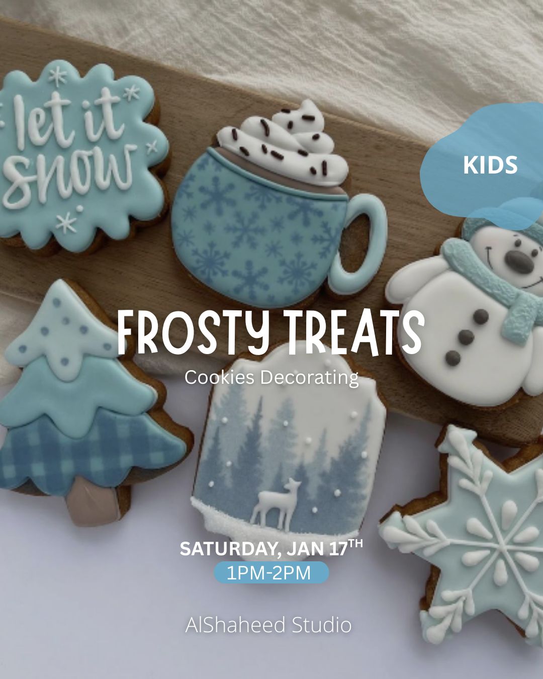 Saturday Kids Club - January 17th - From 1:00PM - 2:00PM - Frosty Treats-Cookie Decorating