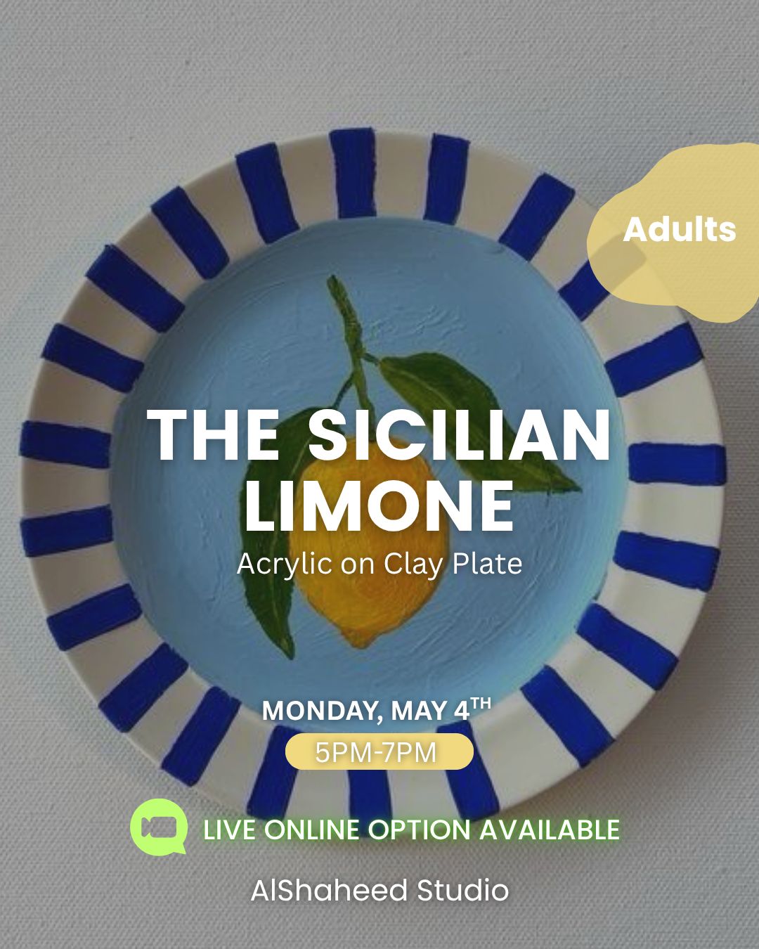 THE SICILIAN LIMONE - ARTISTIC NIGHTS - MON. MAY 4TH, 5:00PM-7:00PM
