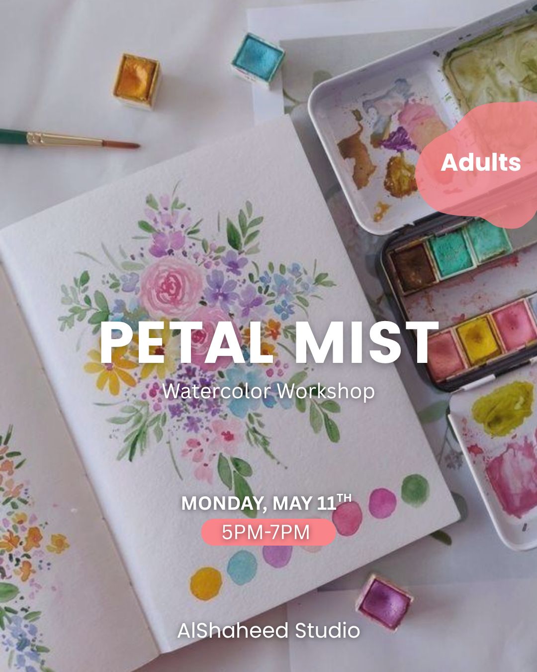 PETAL MIST - ARTISTIC NIGHTS - MON. MAY 11TH, 5:00PM-7:00PM