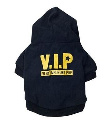 Veste V.I.P noir  a capuchon avec fermeture velcro avant