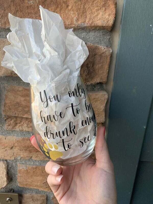 Disney Pun Wine Glass