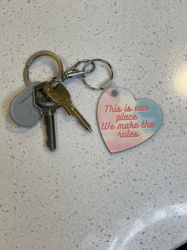 Lover This Is Our Place Heart Keychain