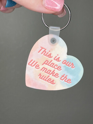 Lover This Is Our Place Heart Keychain