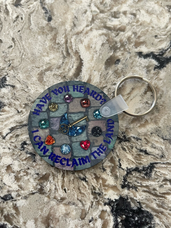Bejeweled “Have You Heard I Can Reclaim The Land” Keychain
