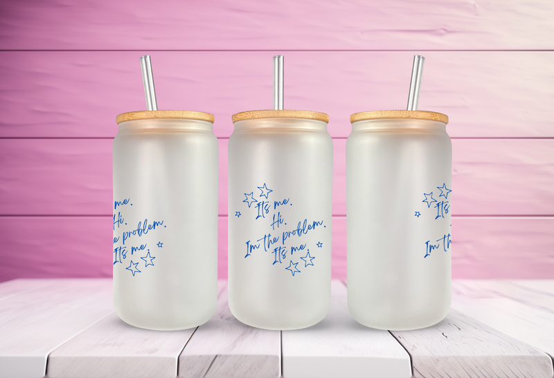 lt&#39;s me, Hi, I&#39;m the problem it&#39;s me Anti-Hero Inspired Glass Can Tumbler
