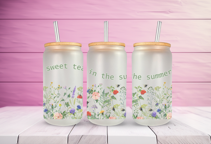 Folklore Seven &quot;Sweet Tea in the Summer&quot; Inspired Glass Can Tumbler