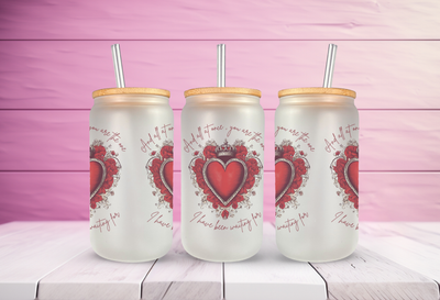 Reputation King of my Heart Inspired Glass Can Tumbler