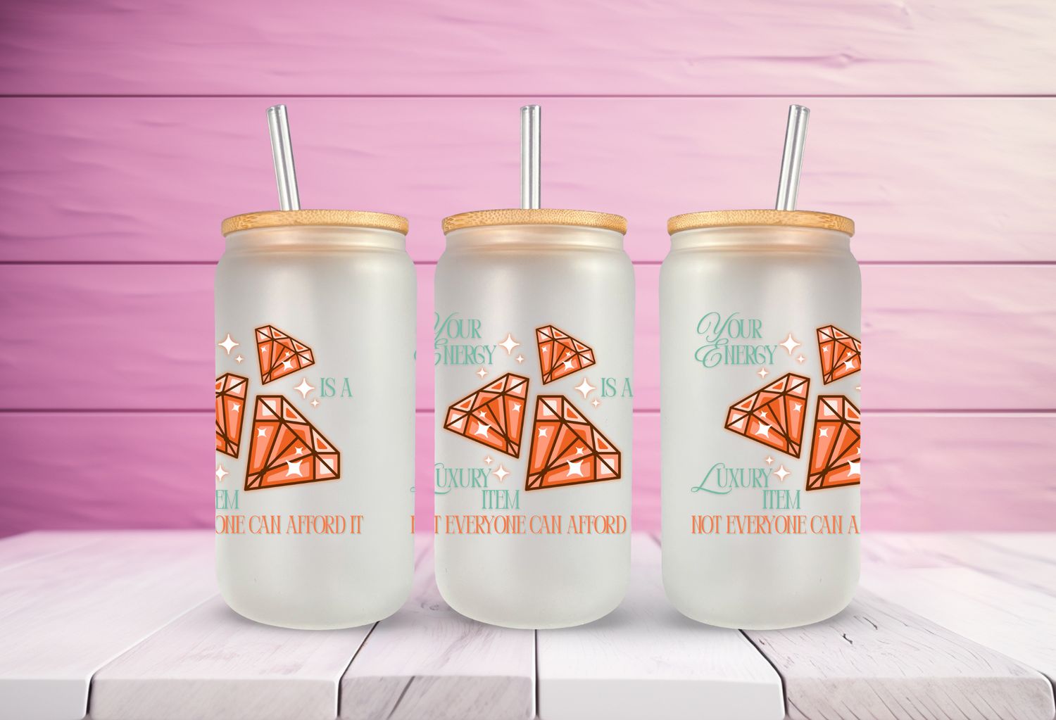 &quot;Your energy&quot; Quote Glass Can-Style Tumbler