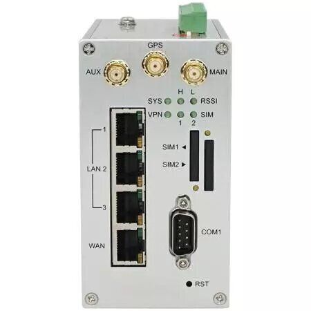 Dual SIM Industrial Cellular 4G/LTE Router - 3 LAN