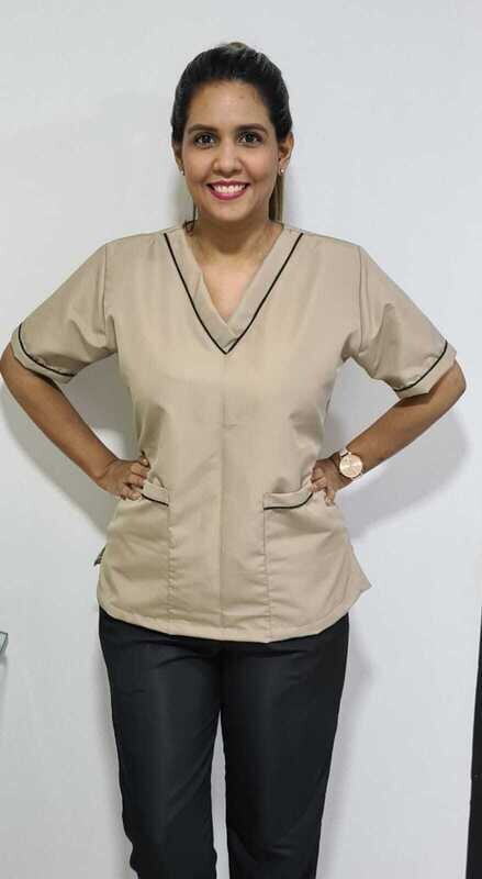 Conjunto antifluido cuello en V combinado