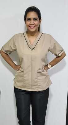 Conjunto antifluido cuello en V combinado