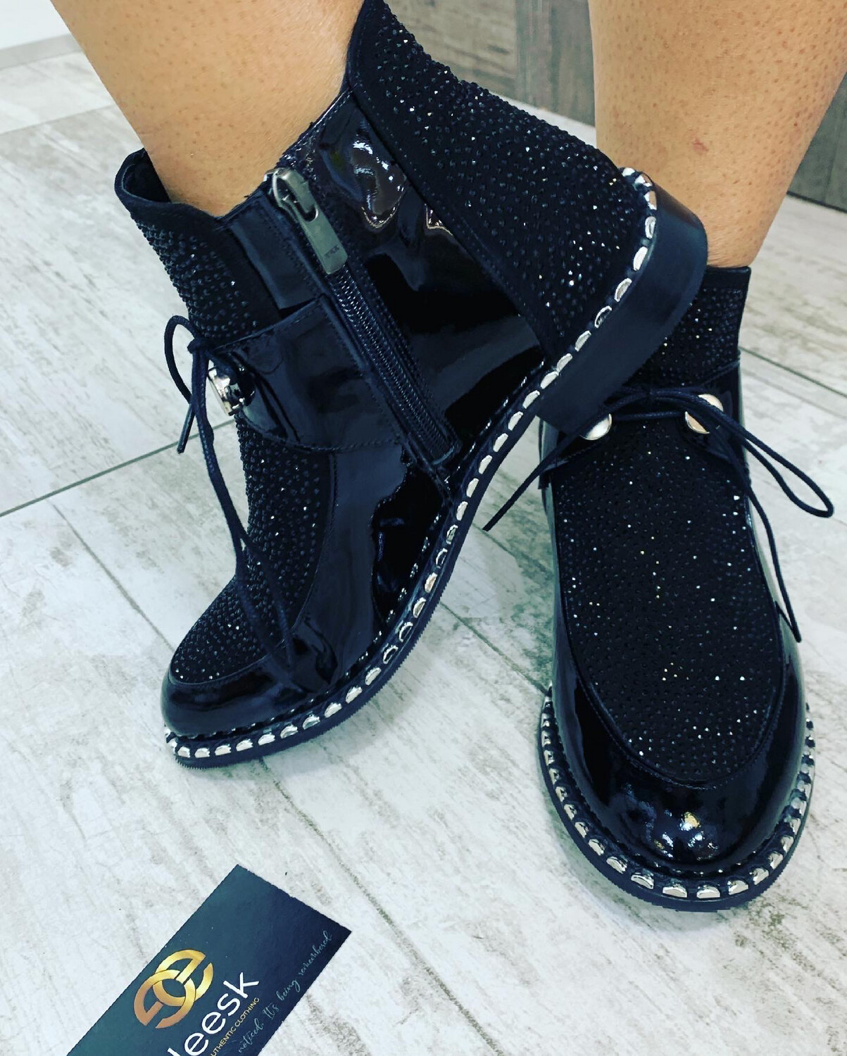 Black Glitter Boot(Ladies )