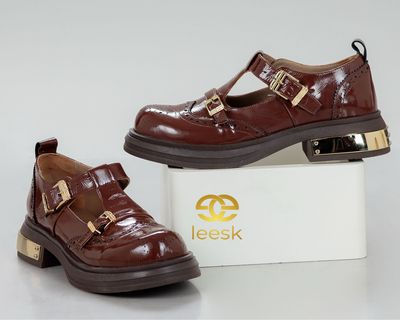 LEESK Double Buckle Patent Leather Mary Janes (Thandeka)