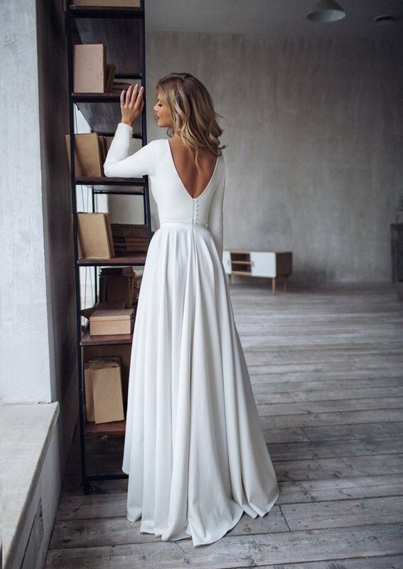 Asymmetrical wedding dress
