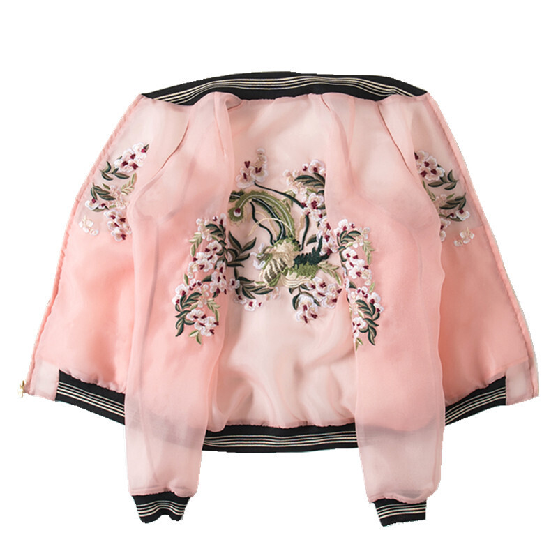 EMBOIDERY BASEBAL SHORT JACKET