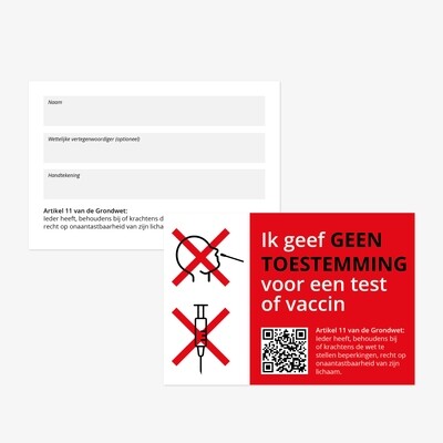 Geen toestemmingskaartje volwassenen
